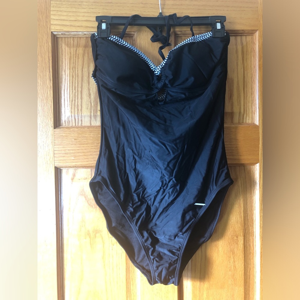 U.S. Polo Assn. Black One-Piece Swimsuit - Picture 1 of 6
